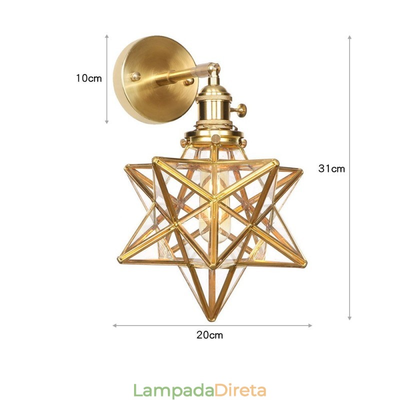 Luminária de parede moderna com cúpula de vidro