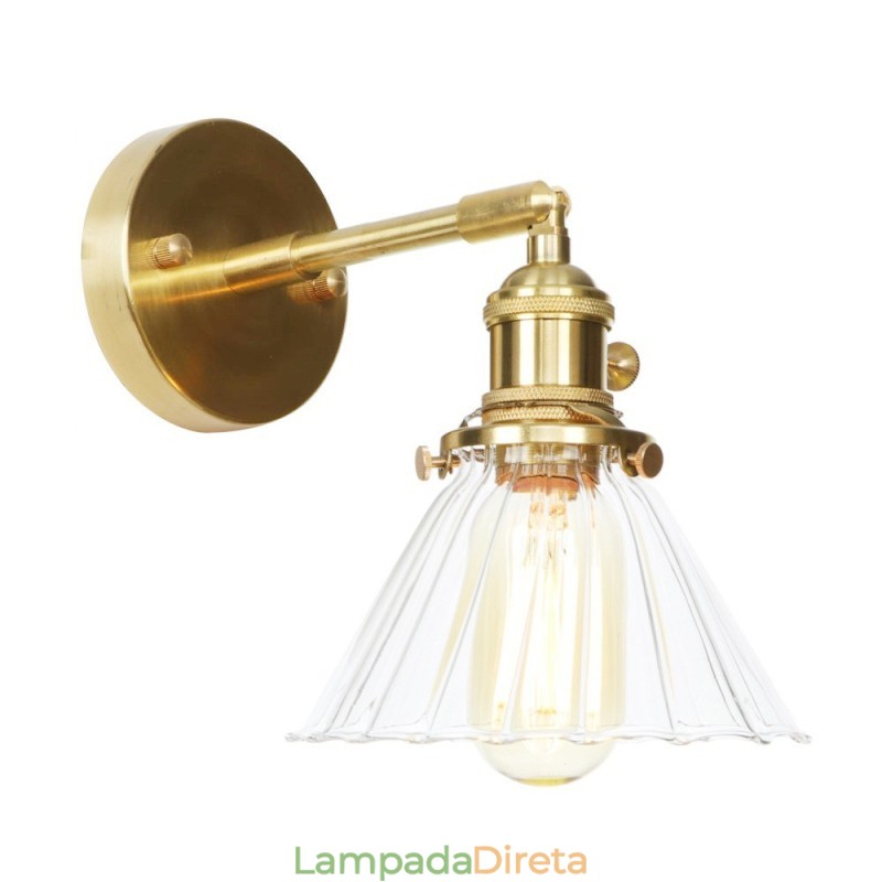 Luminária de parede moderna com cúpula de vidro