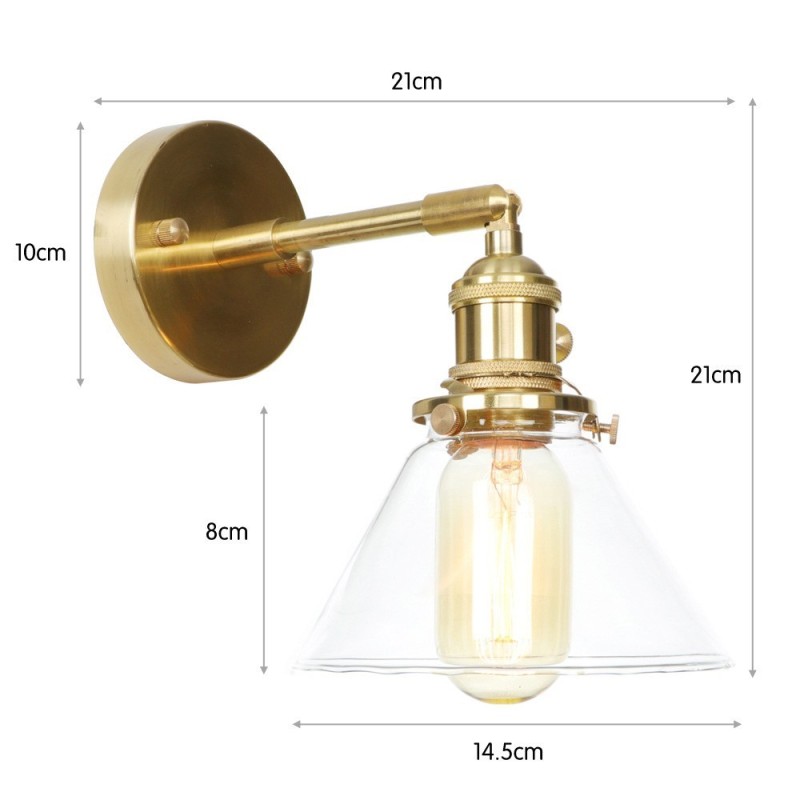 Luminária de parede moderna com cúpula de vidro