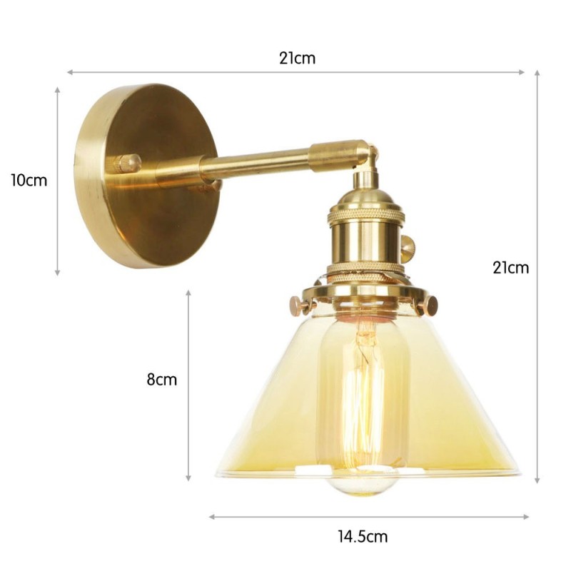 Luminária de parede moderna com cúpula de vidro