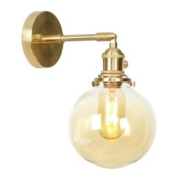 Luminária de parede moderna em formato de feijão com cúpula de vidro esférica