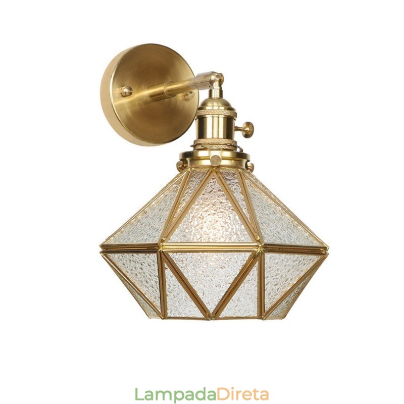 Luminária de parede moderna com cúpula de vidro