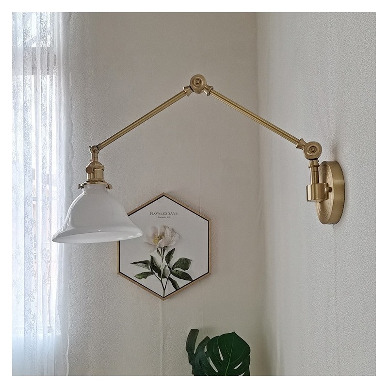 Luminária de parede moderna com cúpula de vidro
