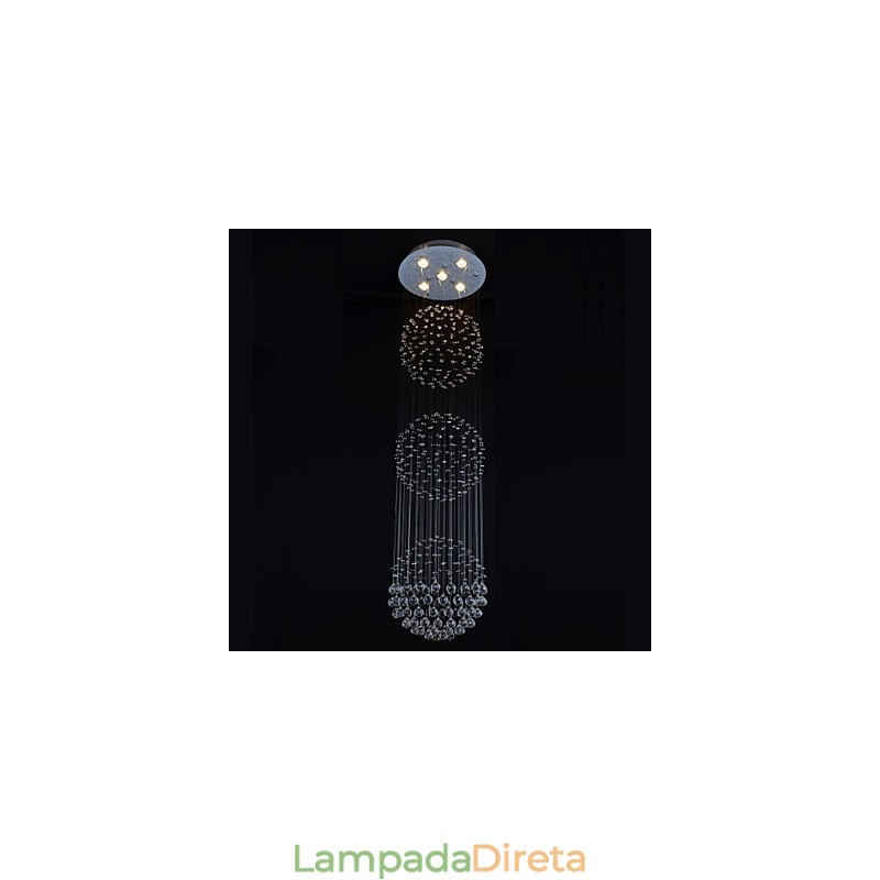 Moderno Contemporâneo Cristal Cromado Metal Montagem Embutida