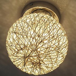 Globo de lanterna moderno e contemporâneo, metal cromado, montagem embutida