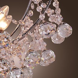 Lustre de cristal luxuoso com 6 luzes pendentes
