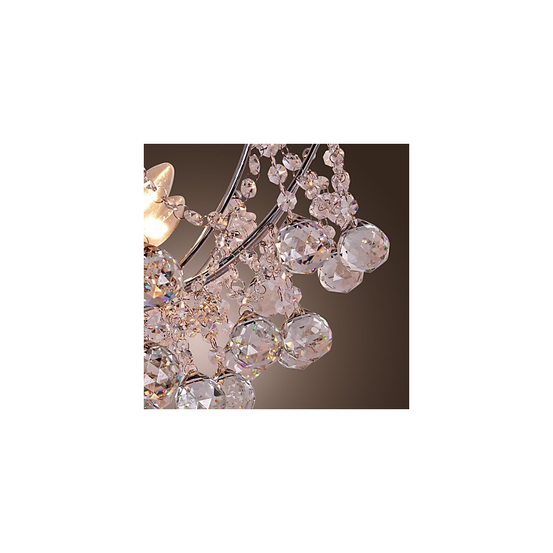 Lustre de cristal luxuoso com 6 luzes pendentes