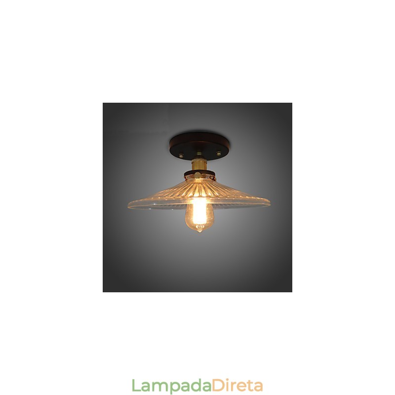 American Countryside Industrial Retro Mesa Teto Lâmpada 110V espiral Vidro Transparente Decoração de Casa iluminação