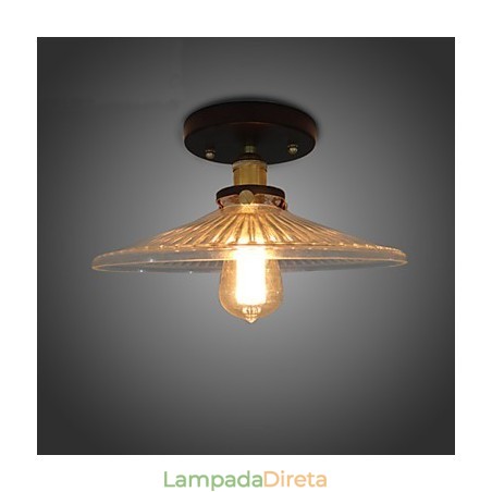 American Countryside Industrial Retro Mesa Teto Lâmpada 110V espiral Vidro Transparente Decoração de Casa iluminação