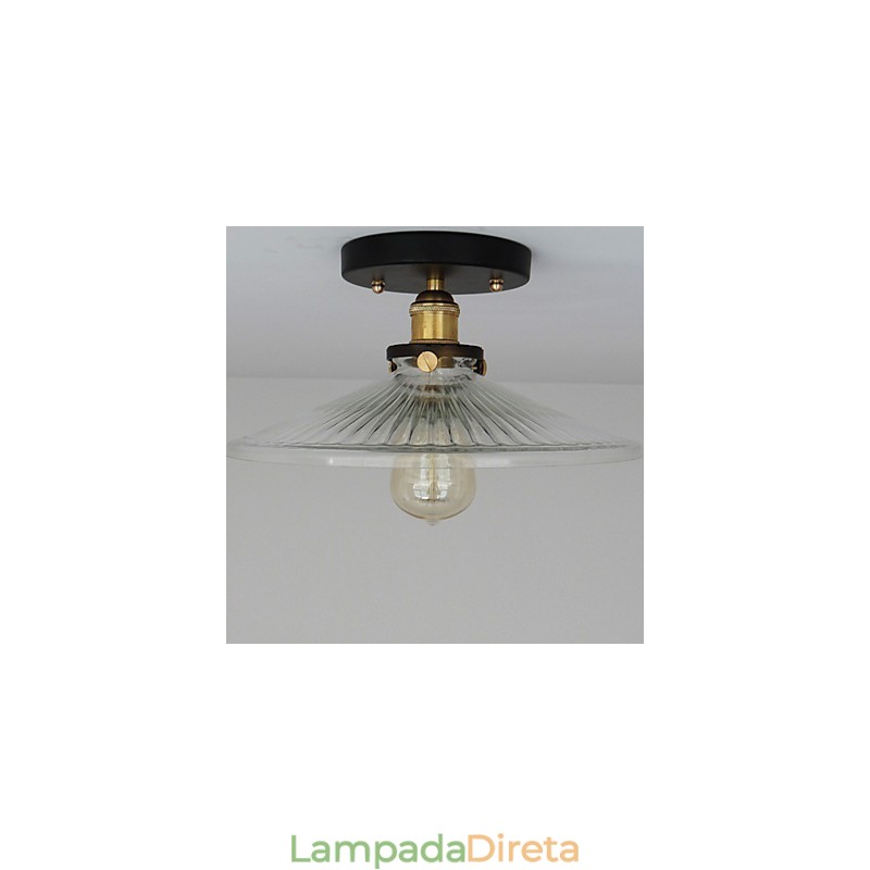 American Countryside Industrial Retro Mesa Teto Lâmpada 110V espiral Vidro Transparente Decoração de Casa iluminação