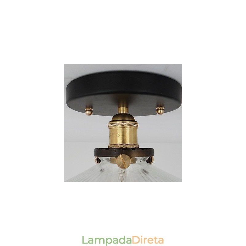 American Countryside Industrial Retro Mesa Teto Lâmpada 110V espiral Vidro Transparente Decoração de Casa iluminação