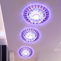 Luminária de teto de cristal Spotlight SMD 3W Lâmpada criativa Tubo de luz colorida Luz de cúpula colorida
