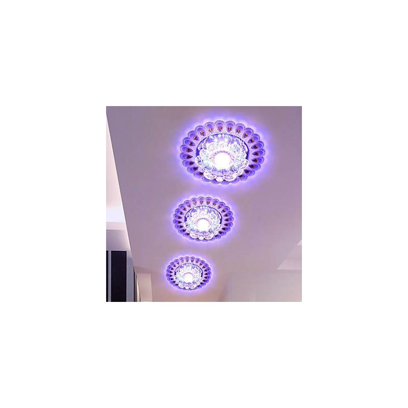 Luminária de teto de cristal Spotlight SMD 3W Lâmpada criativa Tubo de luz colorida Luz de cúpula colorida