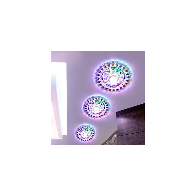 Luminária de teto de cristal Spotlight SMD 3W Lâmpada criativa Tubo de luz colorida Luz de cúpula colorida