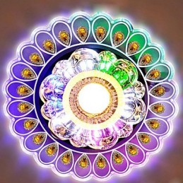 Luminária de teto de cristal Spotlight SMD 3W Lâmpada criativa Tubo de luz colorida Luz de cúpula colorida