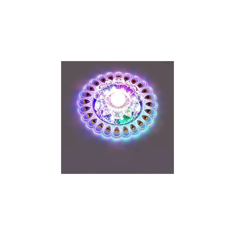 Luminária de teto de cristal Spotlight SMD 3W Lâmpada criativa Tubo de luz colorida Luz de cúpula colorida