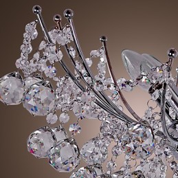 Lustre de cristal luxuoso com 6 luzes pendentes