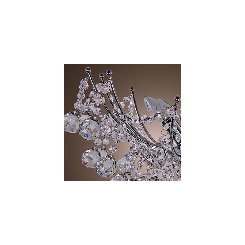 Lustre de cristal luxuoso com 6 luzes pendentes