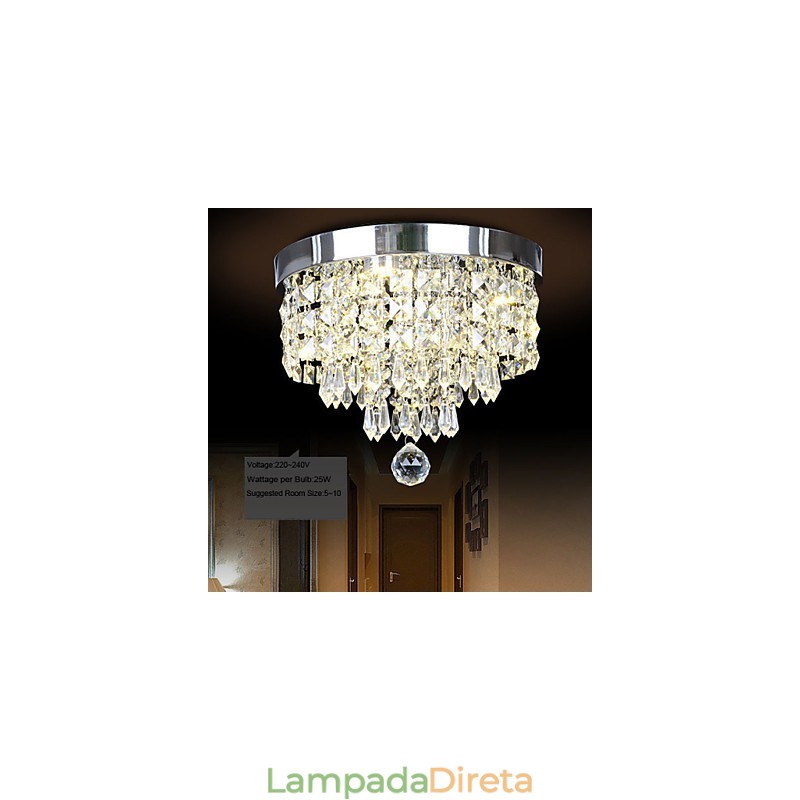 Moderno Contemporâneo Cristal Metal Montagem Embutida