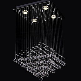 Cristal transparente 4 luzes montagem embutida em design simples