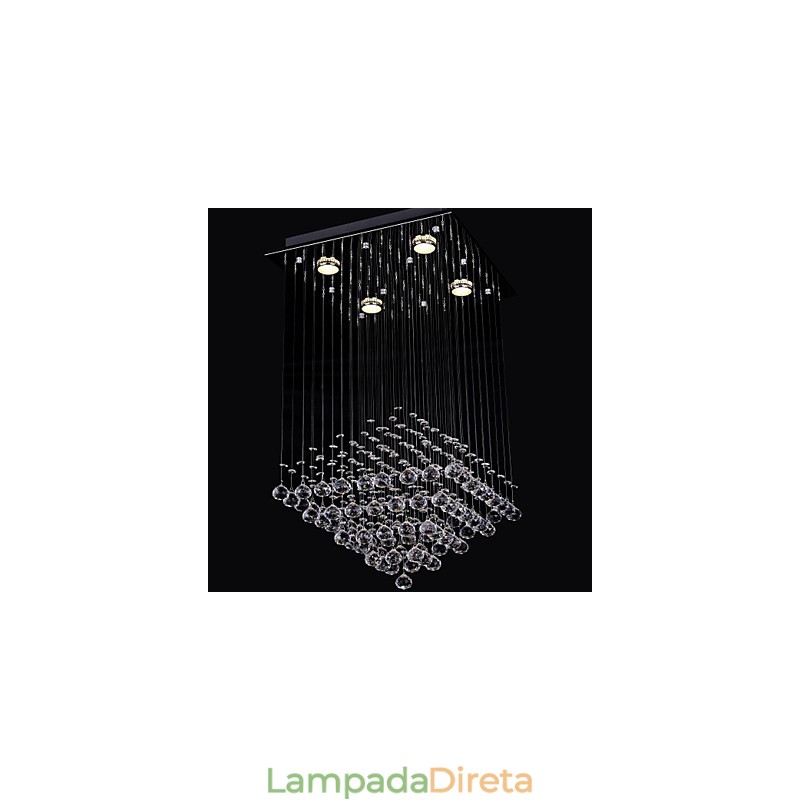 Cristal transparente 4 luzes montagem embutida em design simples