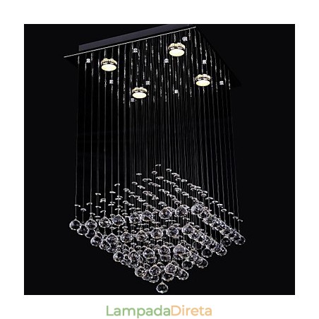 Cristal transparente 4 luzes montagem embutida em design simples Cristal transparente 4 luzes montagem embutida em design simples
