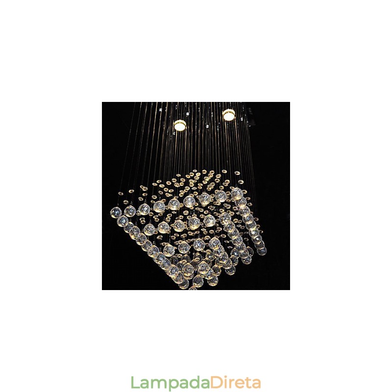 Cristal transparente 4 luzes montagem embutida em design simples