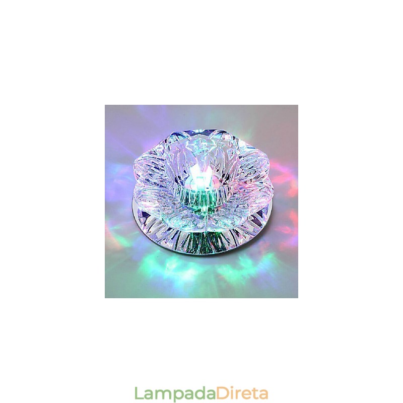 Luminária de teto de cristal Spotlight SMD 3W Lâmpada criativa Tubo de luz colorida Luz de cúpula colorida