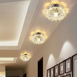 Luminária de teto de cristal Spotlight SMD 3W Lâmpada criativa Tubo de luz colorida Luz de cúpula colorida