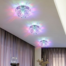 Luminária de teto de cristal Spotlight SMD 3W Lâmpada criativa Tubo de luz colorida Luz de cúpula colorida