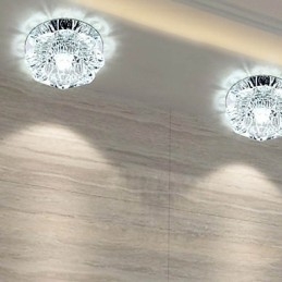 Luminária de teto de cristal Spotlight SMD 3W Lâmpada criativa Tubo de luz colorida Luz de cúpula colorida