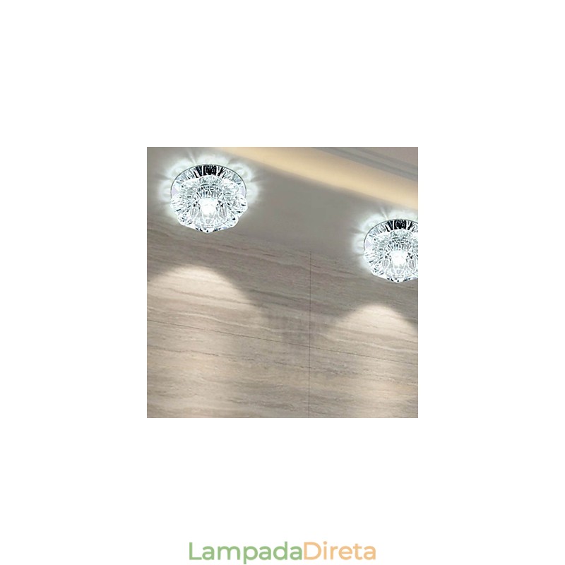 Luminária de teto de cristal Spotlight SMD 3W Lâmpada criativa Tubo de luz colorida Luz de cúpula colorida