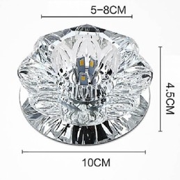 Luminária de teto de cristal Spotlight SMD 3W Lâmpada criativa Tubo de luz colorida Luz de cúpula colorida