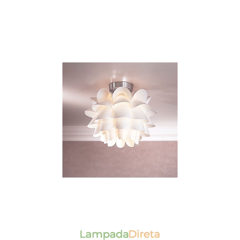 Luminária de teto com flor branca, 1 luminária pendente, luminária suspensa