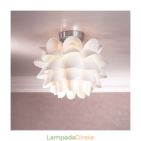 Luminária de teto com flor branca, 1 luminária pendente, luminária suspensa Luminária de teto com flor branca, 1 luminária pendente, luminária suspensa