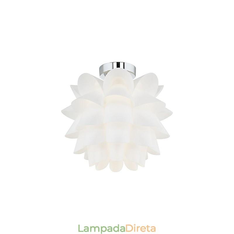 Luminária de teto com flor branca, 1 luminária pendente, luminária suspensa