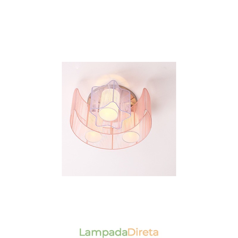 Desenho Linha Romântico Estrelas A Lua Absorver Lâmpada de Luz Dome