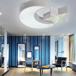 Montagem embutida moderna contraída estrela e lua padrão metal