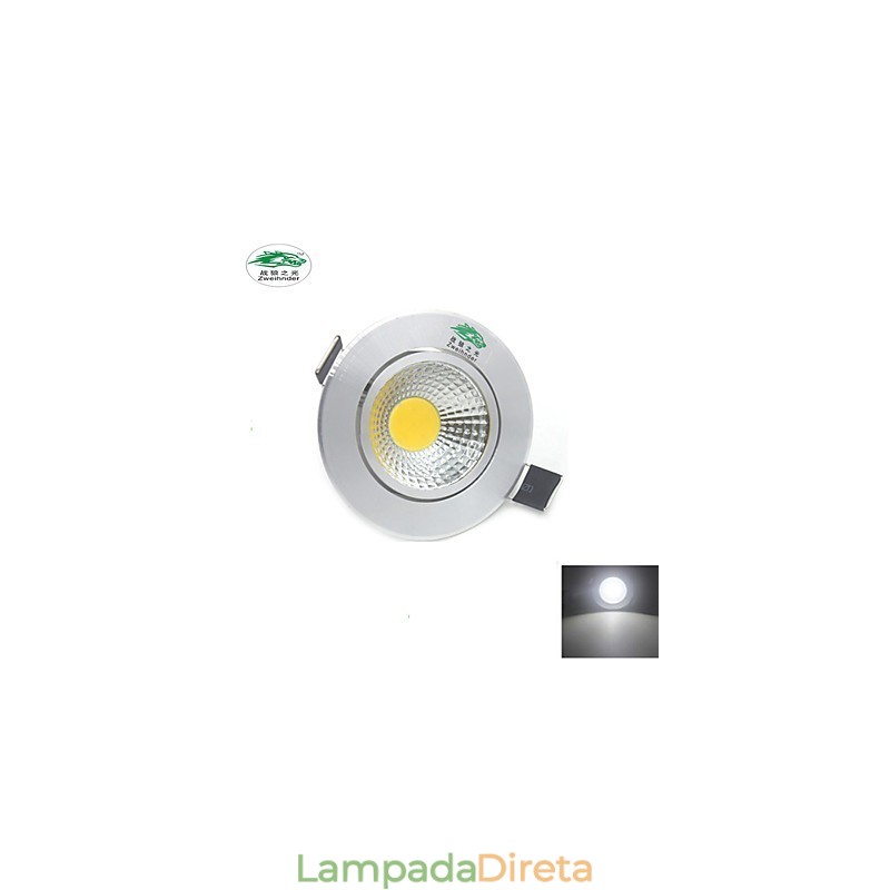 4PCS Zweihnder 3W 300Lm COB Lâmpada de teto Downlight Luz branca quente