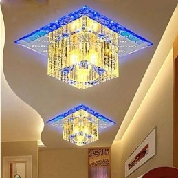 Mini lâmpada de teto de cristal holofote SMD 3W lâmpada criativa tubo de luz colorida cor quadrado luz de cúpula