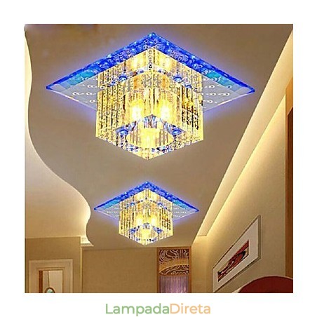 Mini lâmpada de teto de cristal holofote SMD 3W lâmpada criativa tubo de luz colorida cor quadrado luz de cúpula Mini lâmpada de teto de cristal holofote SMD 3W lâmpada criativa tubo de luz colorida cor quadrado luz de cúpula