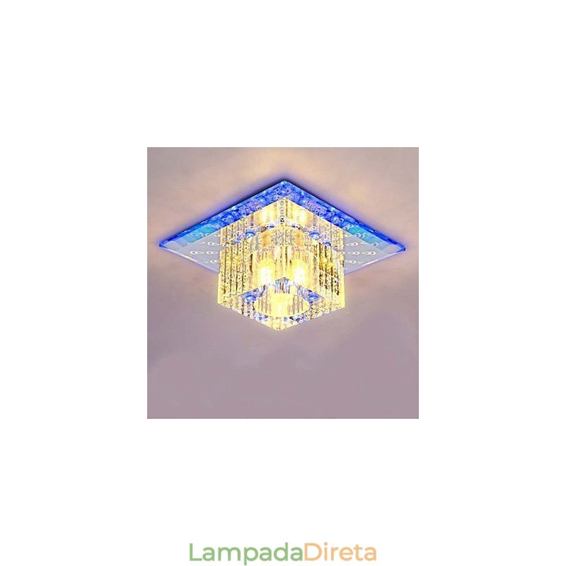 Mini lâmpada de teto de cristal holofote SMD 3W lâmpada criativa tubo de luz colorida cor quadrado luz de cúpula