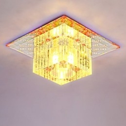 Mini lâmpada de teto de cristal holofote SMD 3W lâmpada criativa tubo de luz colorida cor quadrado luz de cúpula