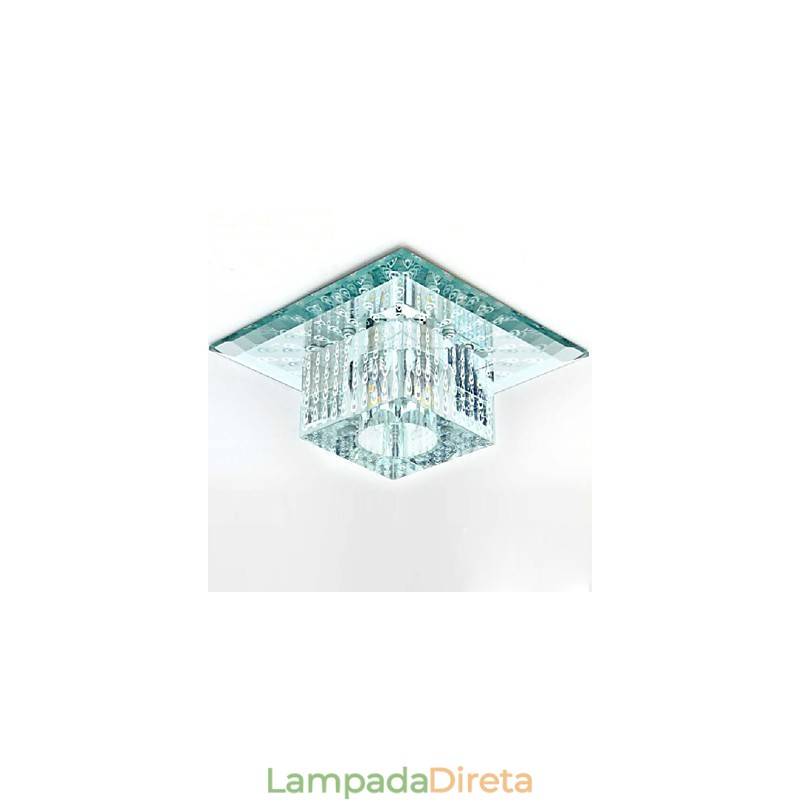 Mini lâmpada de teto de cristal holofote SMD 3W lâmpada criativa tubo de luz colorida cor quadrado luz de cúpula