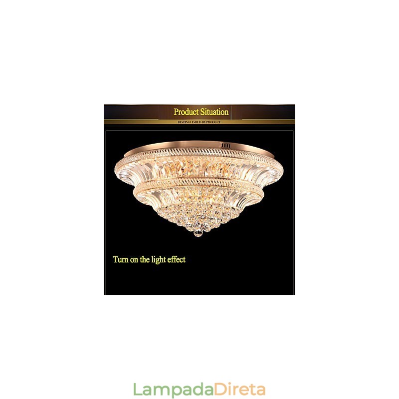 Moderno Luxo 9Modern Cristal Luz de Teto Absorver Luz Dome Diâmetro 80CM