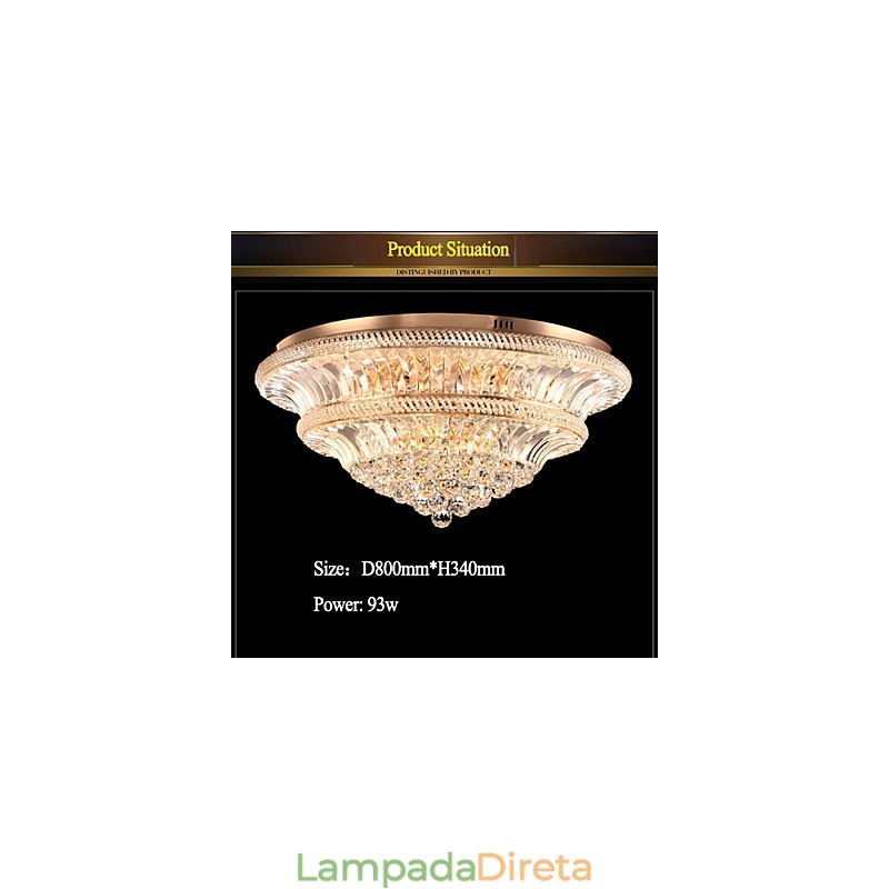 Moderno Luxo 9Modern Cristal Luz de Teto Absorver Luz Dome Diâmetro 80CM