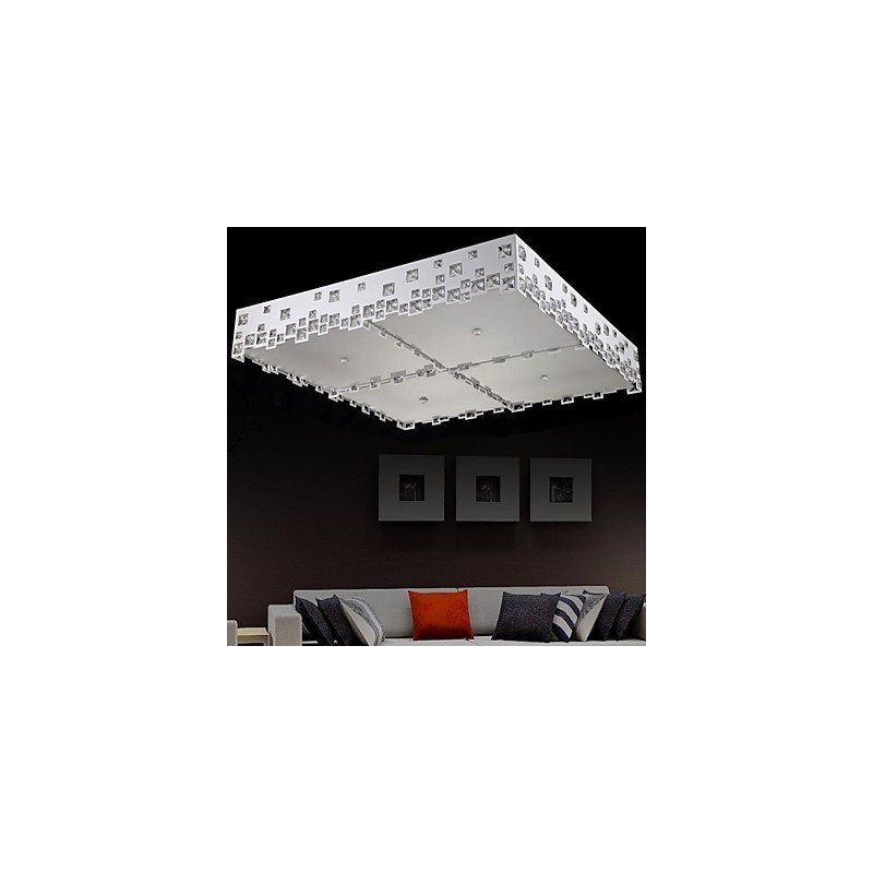 Cristal Flush Mount Moderno Contemporâneo Metal
