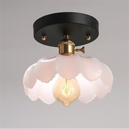 Luminária de teto de vidro com luzes retrô embutidas