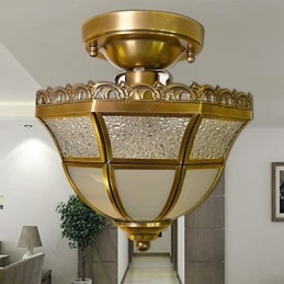 Holofotes de montagem embutida em metal latão estilo mini clássico tradicional