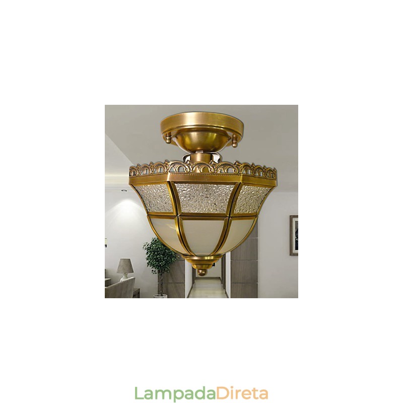 Holofotes de montagem embutida em metal latão estilo mini clássico tradicional